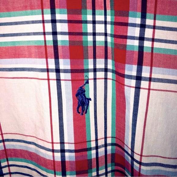 Polo by Ralph Lauren Plaid Shirt with blue pony Size XL Blake 100% cotton - Picture 2 of 3